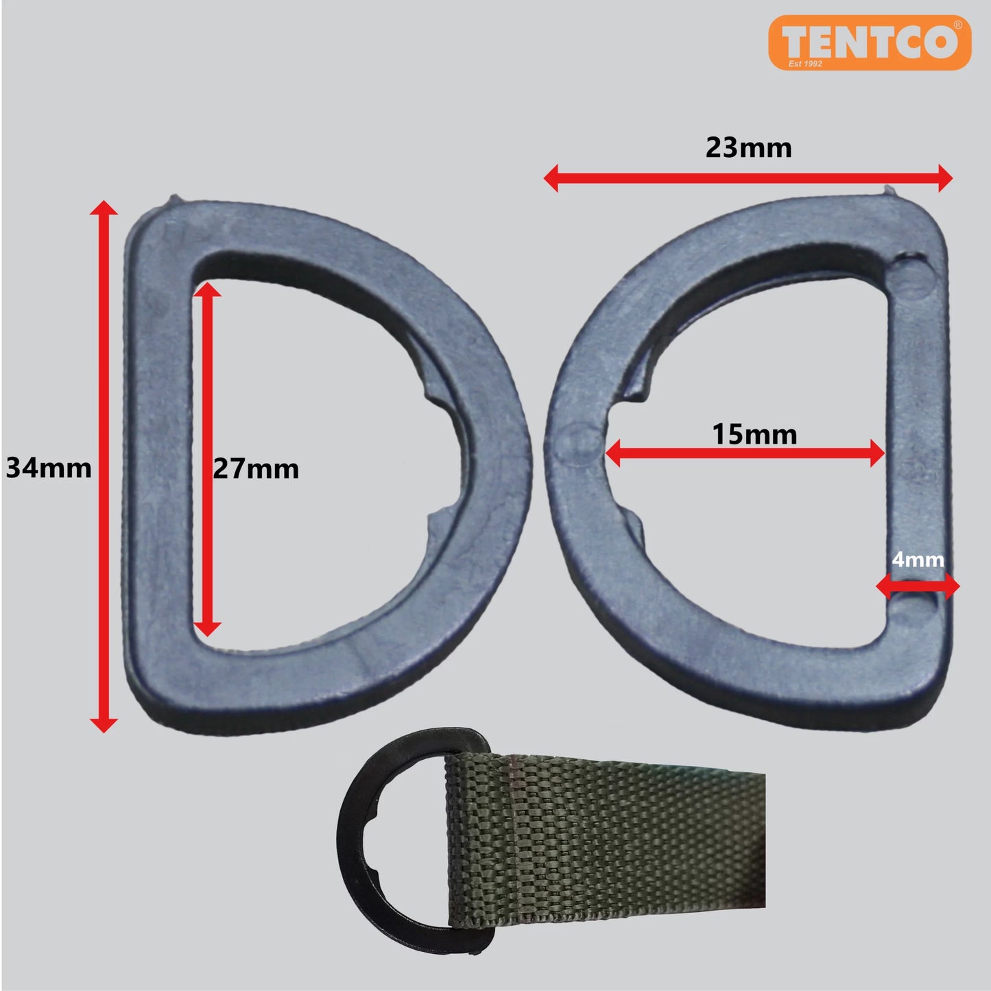 D-ring 25mm PLASTIC [5PC] - TENTCO TC017