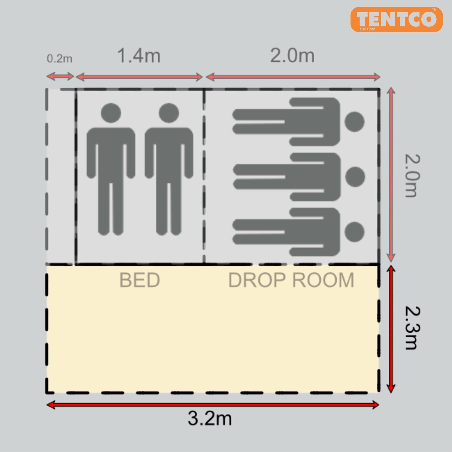 Junior Trailer Awning [2.3m x 3.2m] - TENTCO