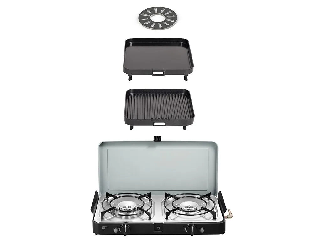 2 Cook 3 Pro Deluxe / Portable 3 Piece / Gas Barbeque / Camp Cooker - FRONT RUNNER KITC180