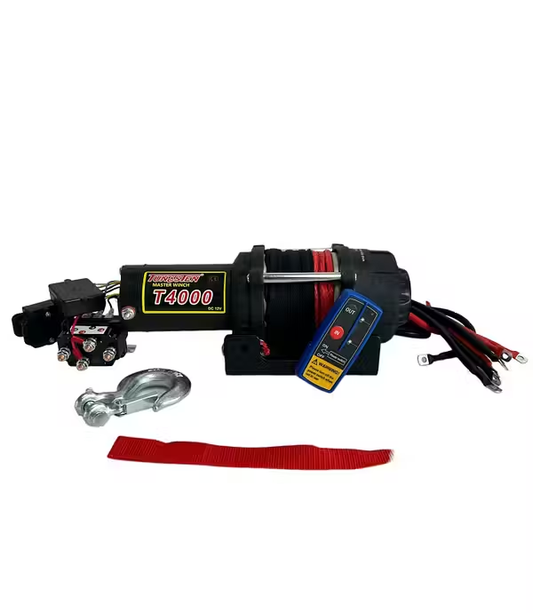 Tungsten 4000lbs Winch, Synthetic Cable + Cut off - Opposite Lock / Tough Dog