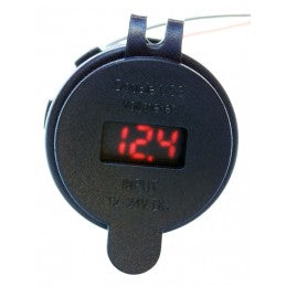 USB Charger With Volt Meter - Round