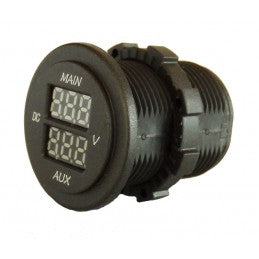 Volt Meter Dual - 5 to 60 Volt DC - Round