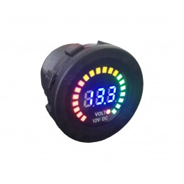 Volt Meter Panel Mount LED Round Display 12 Volt